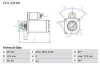 BOSCH 0986016600 - Motor de arranque