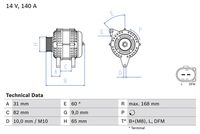 BOSCH 0986044470 - Alternador