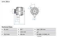 BOSCH 0986038160 - Alternador