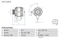 BOSCH 0 986 046 070 - Alternador