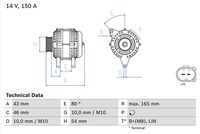 BOSCH 0986047960 - Alternador
