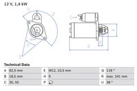 BOSCH 0986018260 - Motor de arranque