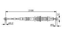BOSCH 1987482127 - Cable de accionamiento, freno de estacionamiento