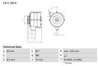 BOSCH 0986034160 - Alternador