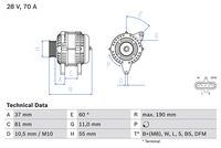 BOSCH 0986045160 - Alternador