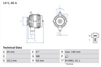 BOSCH 0986037271 - Alternador