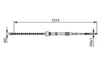 BOSCH 1 987 477 695 - Cable de accionamiento, freno de estacionamiento