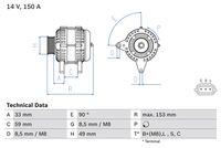 BOSCH 0 986 083 540 - Alternador