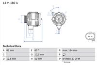 BOSCH 0986047480 - Alternador