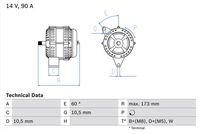 BOSCH 0986046000 - Alternador