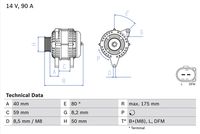 BOSCH 0986041310 - Alternador