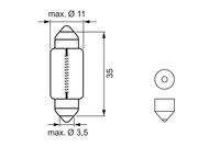 BOSCH 1 987 302 880 - Lámpara , piloto de matrícula