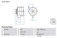 BOSCH 0986031430 - Alternador