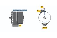 BOSCH 0986034350 - Alternador
