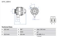 BOSCH 0986049550 - Alternador