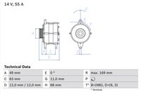 BOSCH 0986030970 - Alternador