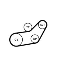 CONTINENTAL CTAM 6PK1045WP1 - Bomba de agua + kit de correa poli V