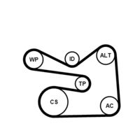 CONTINENTAL CTAM 6PK1733WP2 - Bomba de agua + kit de correa poli V