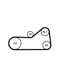 CONTINENTAL CTAM 6PK976WP1 - Bomba de agua + kit de correa poli V