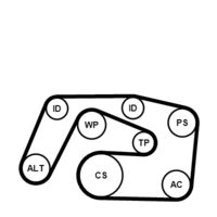 CONTINENTAL CTAM 6PK2271WP1 - Bomba de agua + kit de correa poli V