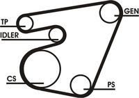 CONTINENTAL CTAM 6PK1715D1 - Juego de correas trapeciales poli V