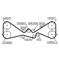 GATES K025612XS - Juego de correas dentadas