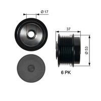 GATES OAP7015 - Rueda libre alternador