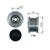 GATES OAP7183 - Rueda libre alternador
