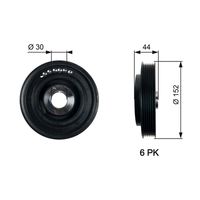 GATES TVD1105 - Polea, cigüeñal - DriveAlign™