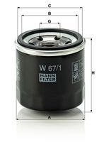 MANN-FILTER W 67/1 - Filtro de aceite