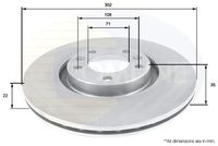 COMLINE ADC1591V - Disco de freno - Comline