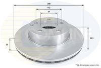 COMLINE ADC1656V - Disco de freno - Comline