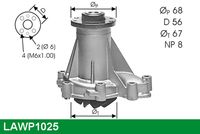 LUCAS LAWP1025 - Bomba de agua, refrigeración del motor