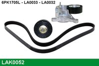 GATES K016PK1708 - Juego de correas trapeciales poli V - Micro-V®