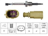 BOSCH 0986259195 - Sensor, temp. gas escape