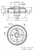 BREMBO 14317510 - Tambor de freno - ESSENTIAL LINE