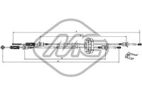 Metalcaucho 82291 - Cable de accionamiento, caja de cambios manual
