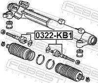 FEBEST 0322-KB1 - Articulación axial, barra de acoplamiento