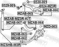 FEBEST 0524-MZ3R - Barra oscilante, suspensión de ruedas