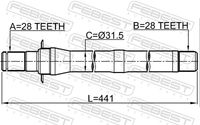 FEBEST 1212-IX35MT6 - Árbol de transmisión