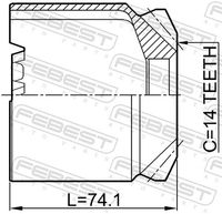 FEBEST 2411-ESPLH - Juego de articulación, árbol de transmisión