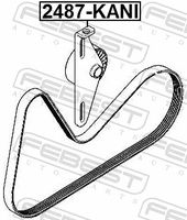 FEBEST 2487-KANI - Polea tensora, correa poli V