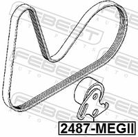 FEBEST 2487-MEGII - Polea tensora, correa poli V