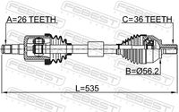 FEBEST 2714-S40LH - Árbol de transmisión