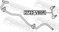 FEBEST 2723-S80R - Travesaños/barras, estabilizador