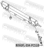 FEBEST RINGFL-034-PCS10 - Junta tórica, inyector