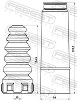 FEBEST SKSHB-YETR-KIT - Juego de guardapolvos, amortiguador