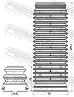 FEBEST VWSHB-GOLVIF-KIT - Juego de guardapolvos, amortiguador