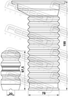 FEBEST TSHB-ADT250F-KIT - Juego de guardapolvos, amortiguador