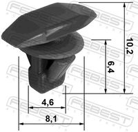 FEBEST 88570-010 - Gancho de sujeción, aislante del capó